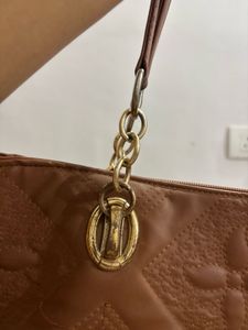 Chic Brown Quilted Shoulder Bag