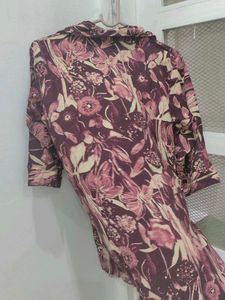 Floral Print Button-Up kurta pant set