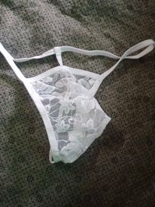 Men's White Lace G-string Thong