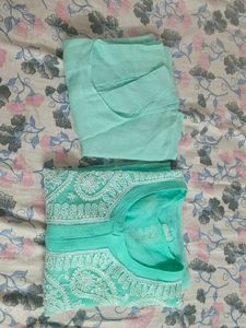 Beautiful Teal Chikankari Kurta