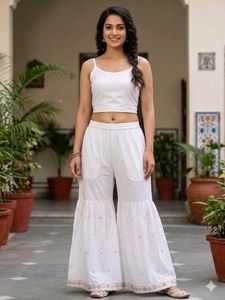 Elegant White Kurta  Palazzo