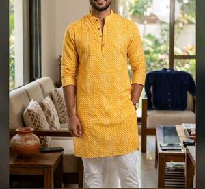Vibrant Orange Striped Kurta