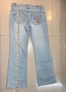 Light Wash Y2K distressed Bootcut Jeans