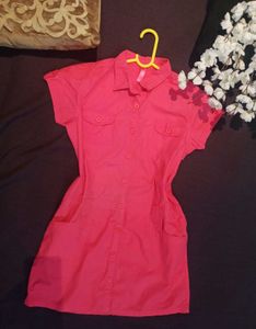 DJ & C Solid Dress for Girls (Pink, 15-16 Years)