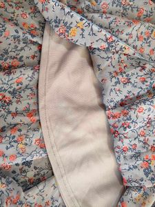 Beautiful jeans top /Floral Chiffon Ruffle Neck