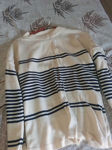 Striped Knit Pullover Sweater