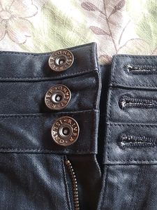 Black Denim Cuff Shorts