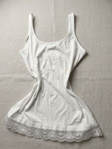 White Lace Trim Camisole Slip