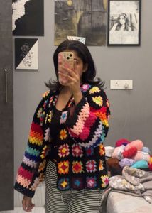 Colorful Crochet Cardigan Jacket