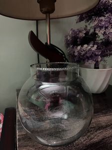 Brand New Crystal Clear Bowl Round Collar Vase