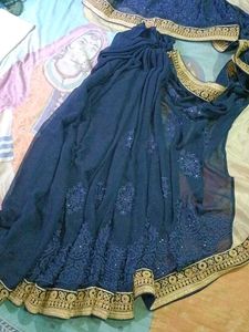💙✨ Royal Blue Designer Saree
