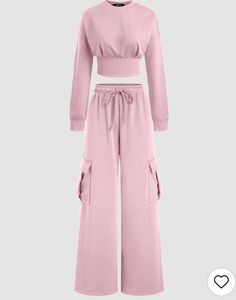 LITTLEBOX Pink Crop Sweatshirt & Cargo Pant Co-ord