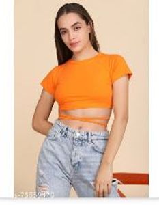 rust orange tie top