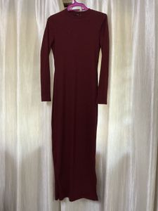 Ribbed Long Sleeve Maxi Dress