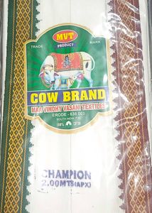 2 Men's White Dhoti And Two Gamcha