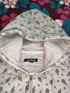 Patterned Zip-Up Hoodie