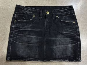 Y2k Black Denim Mini Skirt