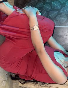 Stunning Red Square Neck Dress