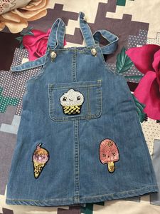 Denim Dress with Sparkly Appliques