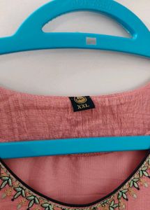 Handwork Elegant Pink Kurta And Dupatta Set