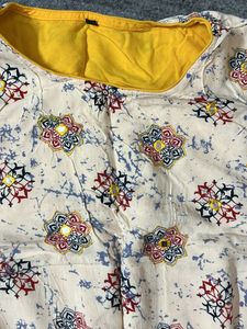 Double Layered Yellow White Kurta