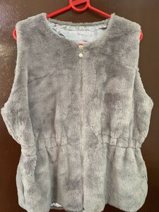 Cozy Grey Faux Fur Vest