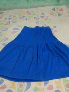 Blue Denim A-Line Skirt