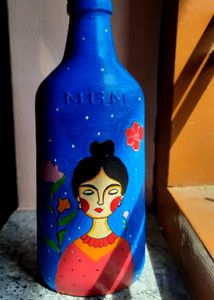 Floral Girl Bottle Art