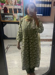 Green Kurta Set with Dupatta