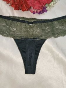 Lace Trim Thong Panty