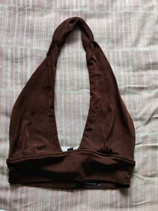 H&amp;M Brown Halter Neck Top