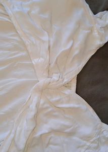 Chic White Twist Front Tunic Top