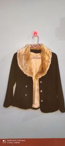 black  fur winter coat
