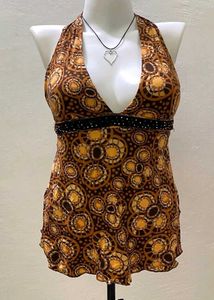 Boho Print Halter Top