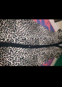 Chic Leopard Print Button-Up umbrella/ abaya dress
