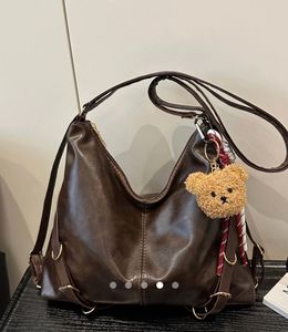 Stylish Brown Faux Leather Hobo Bag