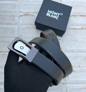 Mont Blanc Black Leather Belt