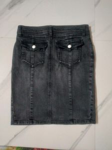 Y2k Black Jeans Skirt