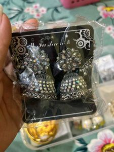 Oxidised Silver Jhumka Earrings 🤍🧿