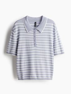 H&M Striped Knit Polo Shirt