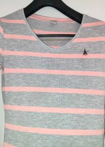 Striped Long Sleeve V-Neck T-Shirt