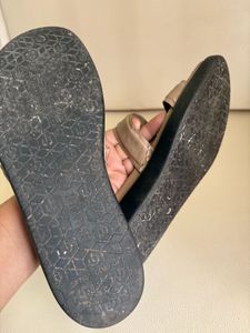 Beige Double Strap Slides