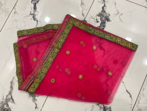 Embellished Teal &amp; Pink Lehenga Choli Set