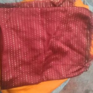 Vibrant Yellow Silk Saree with Red Border