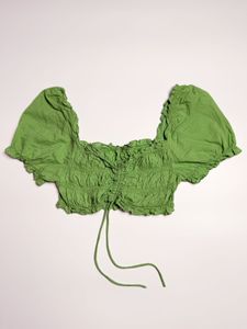 Green Smocked Top