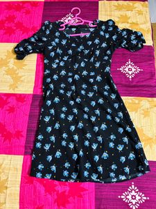 Black Floral Mini Dress