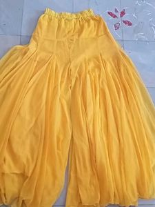 Yellow sarara set with heavy dupatta