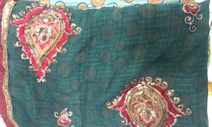 Saree Glitter Chamki Double Designer Pieces.