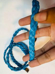 Cool Y2K Blue Braided Belt