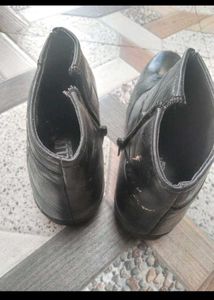 kids Black Leather Ankle Boots